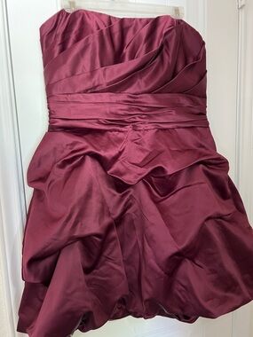 David’s Bridal Style 84091 Strapless Bubble Hem Dress [14] Prom Wedding Formal